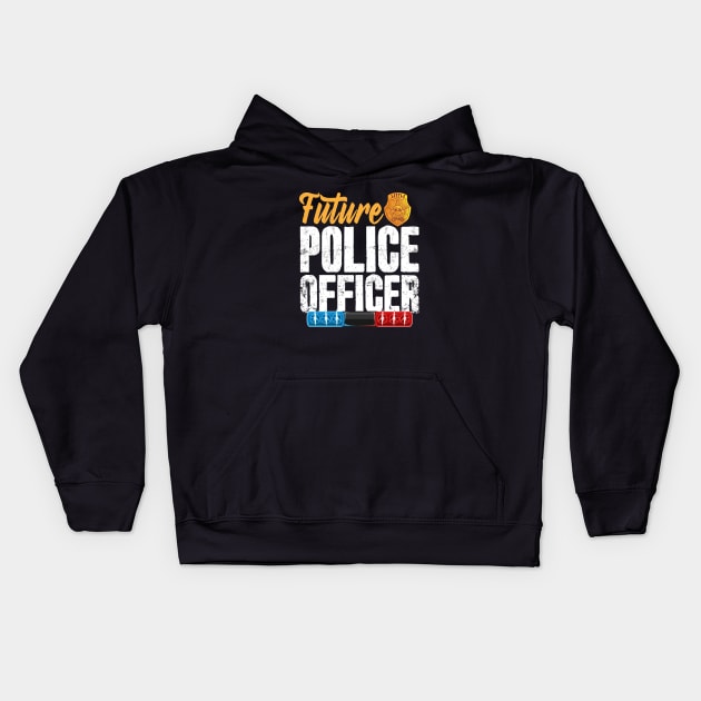 Future Police Officer Kids Hoodie by captainmood